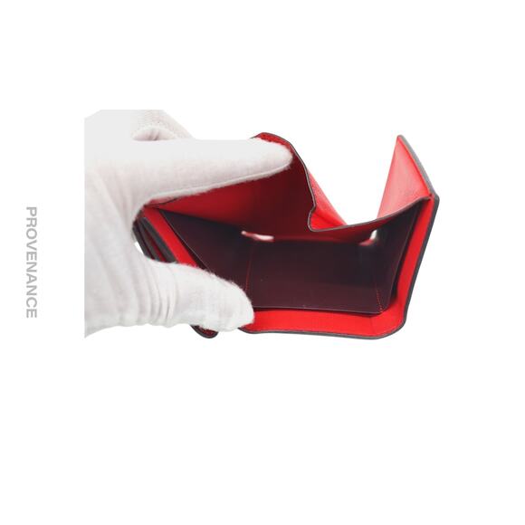 🔴 Givenchy Two Tone Trifold Wallet - Burgundy Red Leather - Picture 7 of 9